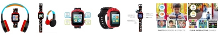 Playzoom Kid's Black Sports Print Tpu Strap Smart Watch with Headphones Set 41mm